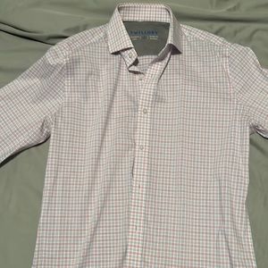 Twillory men’s performance dress shirt trim fit. 15 neck. 32-33 arms